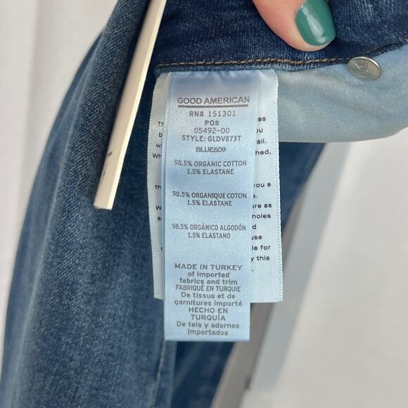 NWT GOOD AMERICAN Good Legs Skinny Jeans Stretch Organic Denim Blue 609 4 27 - Picture 7 of 8
